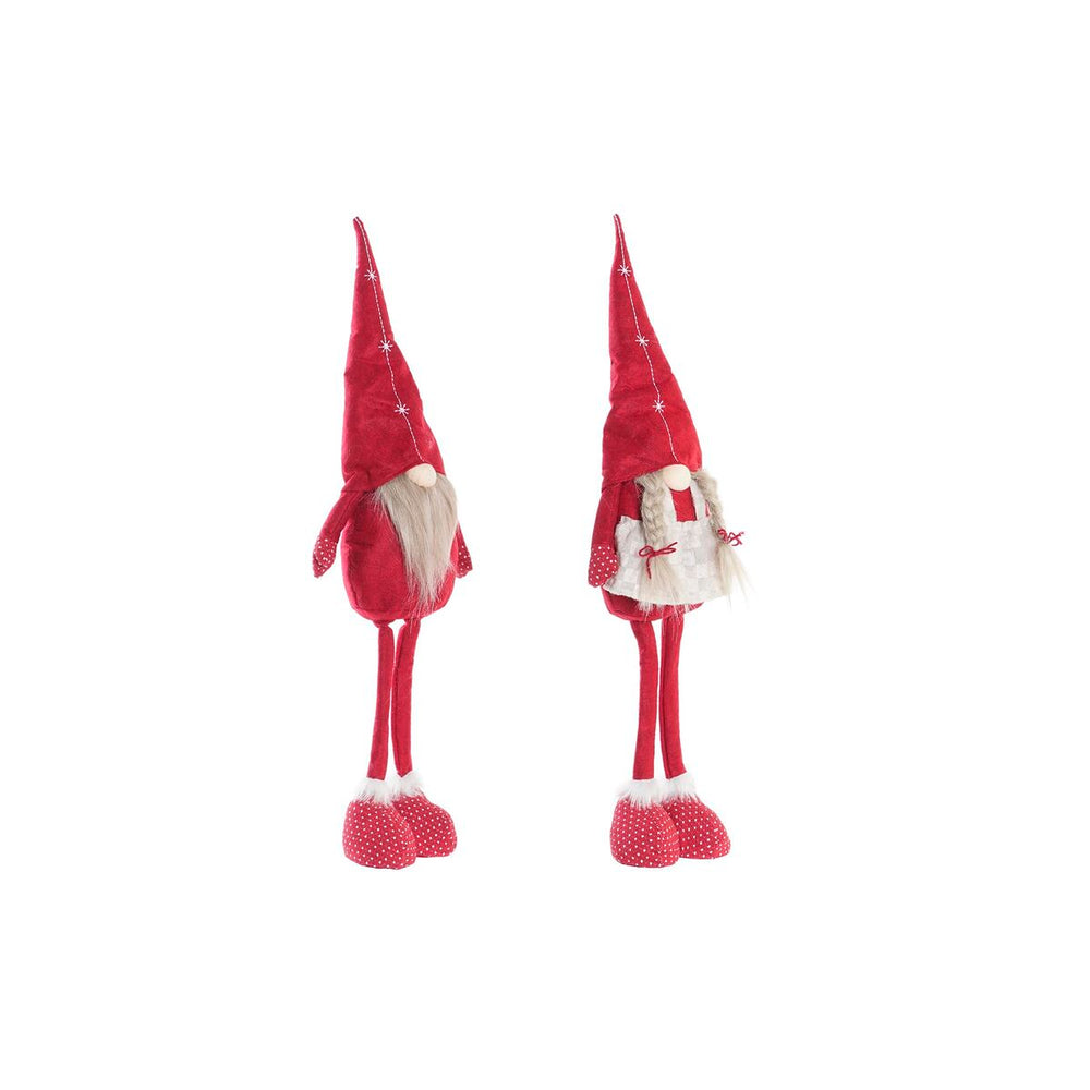 Statua Decorativa DKD Home Decor Natale Gnomo Poliestere (22 x 10 x 73 cm) (2 Unità)