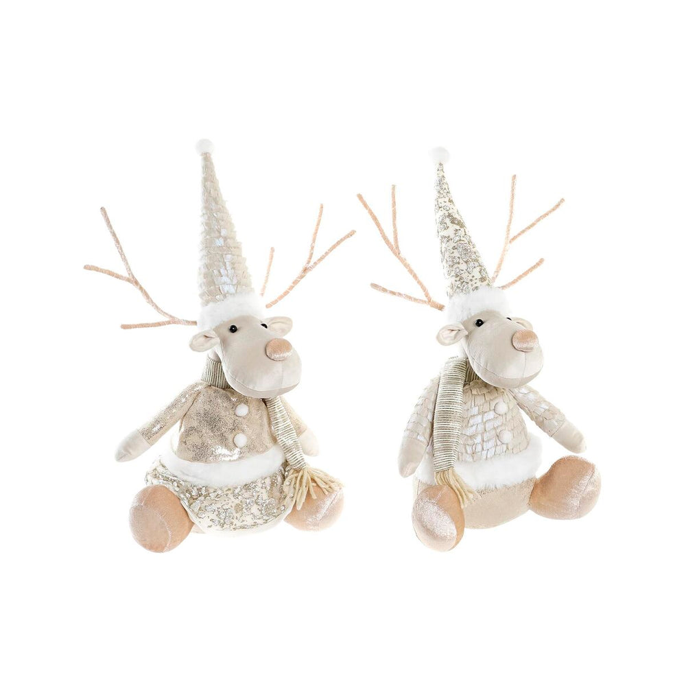 Decorazione Natalizia DKD Home Decor Poliestere Renna (19 x 18 x 38 cm) (2 Unità)