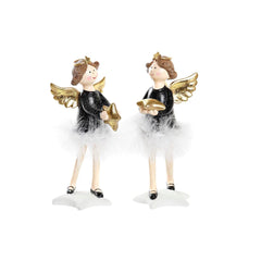 Decorazione Natalizia DKD Home Decor Resina Angelo (8 x 9 x 20 cm) (2 Unità)