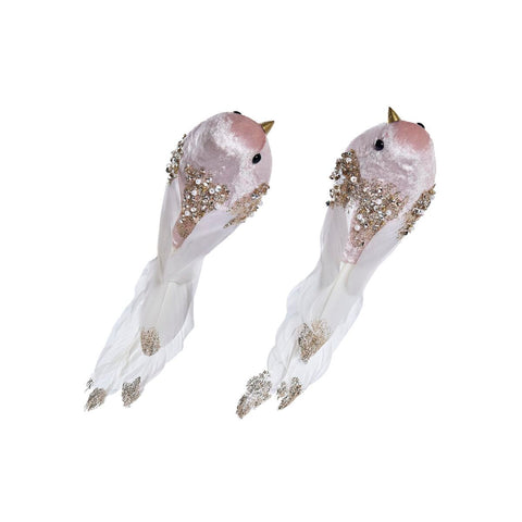 Christmas bauble DKD Home Decor Polyester Bird (22 x 7 x 8 cm) (2 Units)