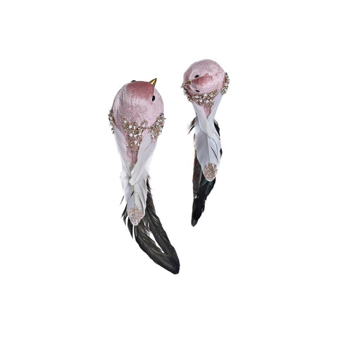 Decorazione Natalizia DKD Home Decor Poliestere Uccello (25 x 8 x 8 cm) (2 Unità)