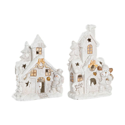 Decorazione Natalizia DKD Home Decor Casa Nevoso Magnesio (38 x 21 x 45 cm) (2 Unità)