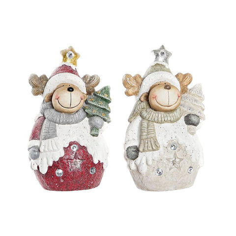 Decorazione Natalizia DKD Home Decor Renna Magnesio (24 x 17 x 39 cm) (2 Unità)