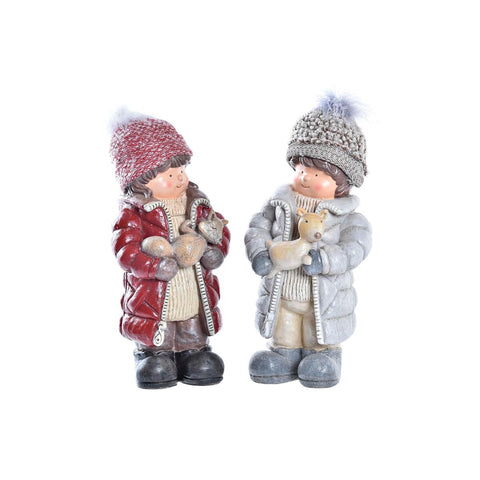 Decorazione Natalizia DKD Home Decor Poliestere Resina Bambini (15 x 12 x 35 cm) (2 Unità)
