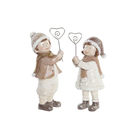 Decorazione Natalizia DKD Home Decor Resina Bambini (9 x 6 x 19,5 cm) (2 Unità)