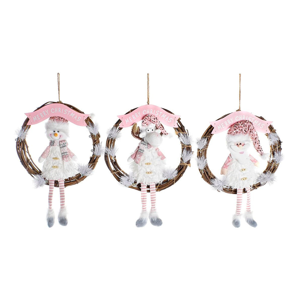 Decorazione Natalizia DKD Home Decor Rattan (37 x 10 x 38 cm) (3 Unità)