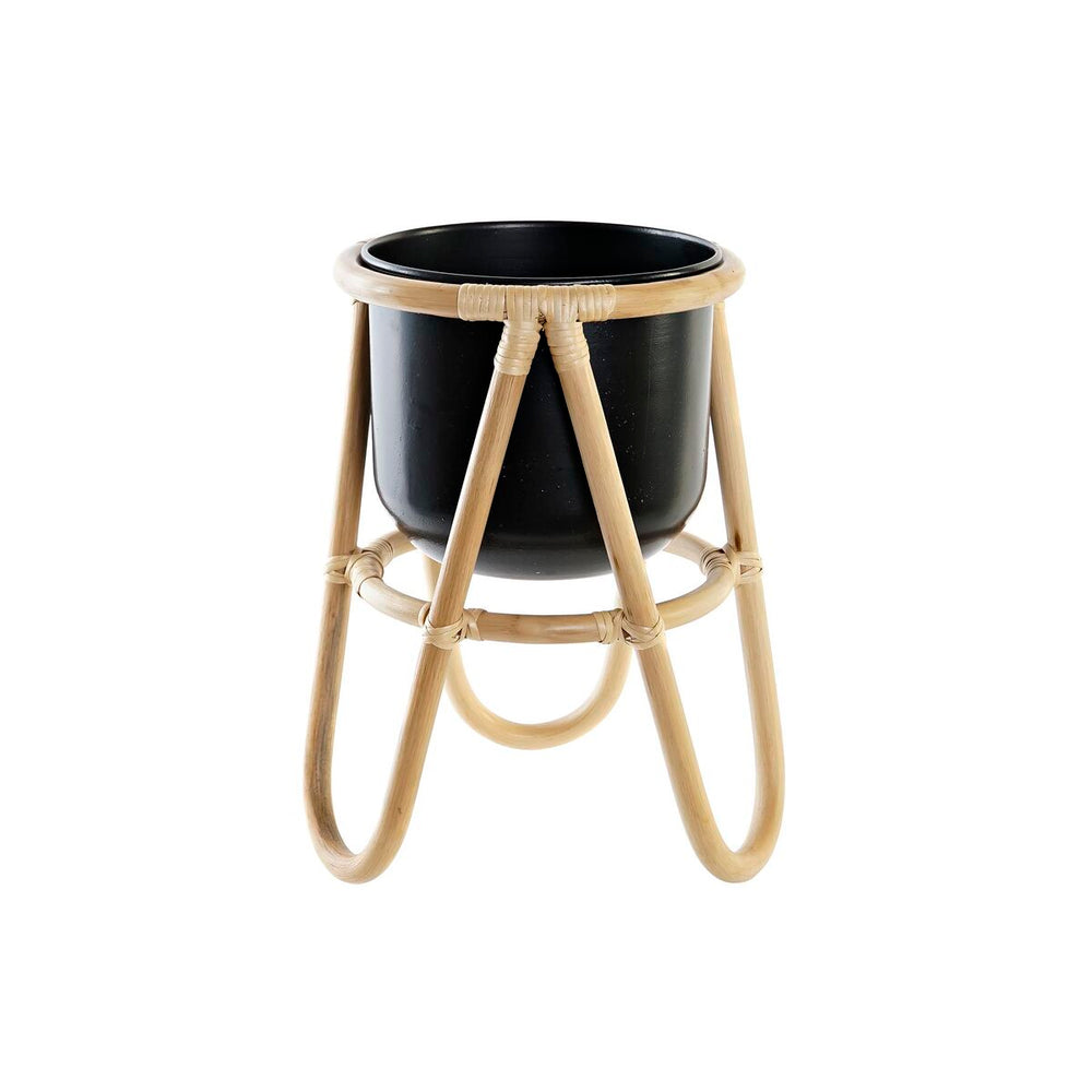 Macetero DKD Home Decor Natural Negro Metal Colonial Bambú (26 x 26 x 40 cm)