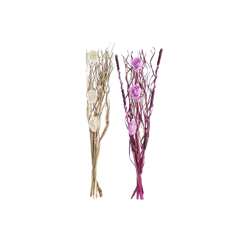 Mazzo DKD Home Decor Rosa Lilla Bianco Fiore secco (30 x 30 x 100 cm) (2 Unità)