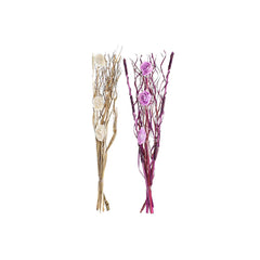 Mazzo DKD Home Decor Rosa Lilla Bianco Fiore secco (30 x 30 x 100 cm) (2 Unità)