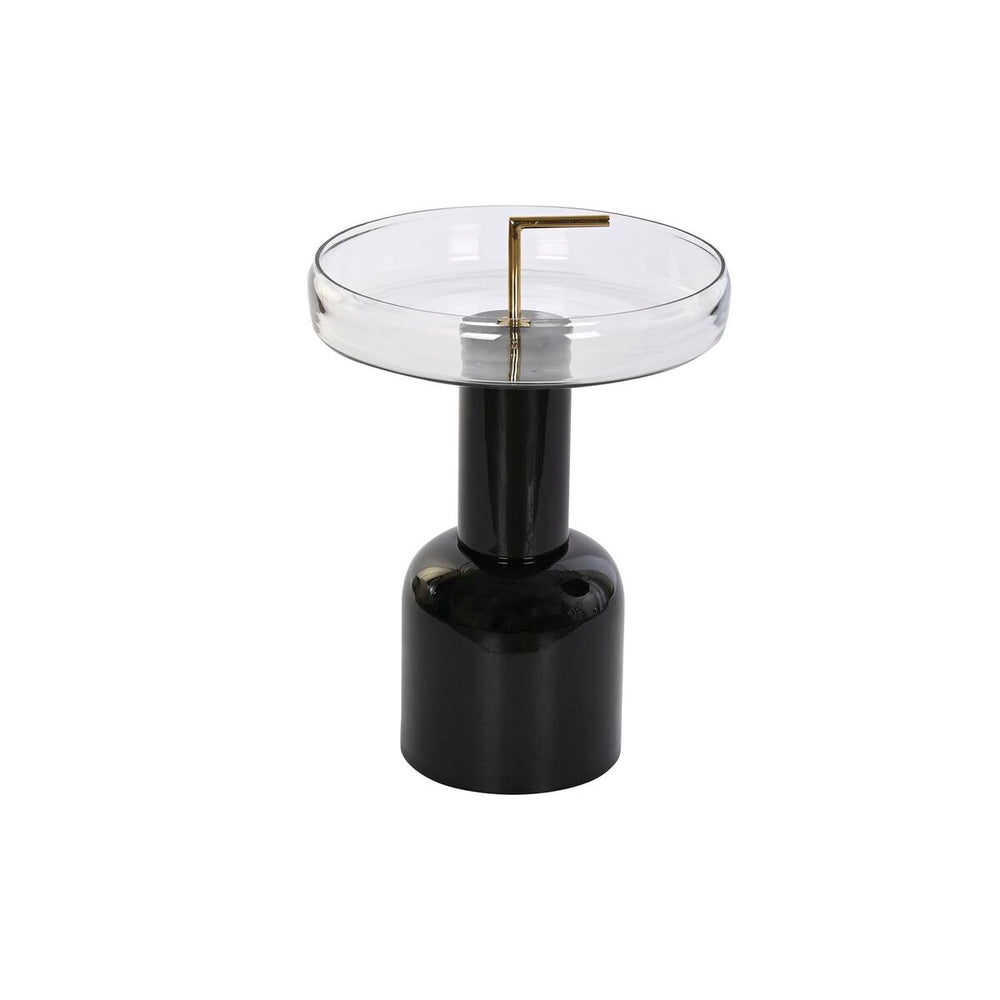 Tavolo aggiuntivo DKD Home Decor Cristallo Nero Trasparente Ferro 41 x 41 x 57 cm