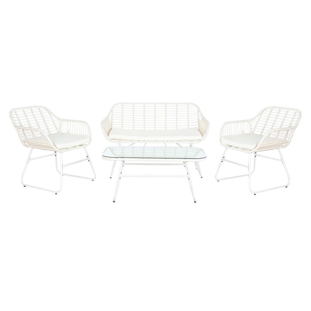 Mobili da giardino DKD Home Decor Bianco 124 x 74 x 84 cm (4 Pezzi)