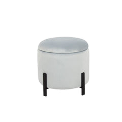 Poggiapiedi DKD Home Decor Grigio Metallo Poliestere (42 x 42 x 42 cm)