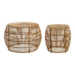 Set di 2 tavoli DKD Home Decor Marrone Chiaro 70 x 70 x 50 cm