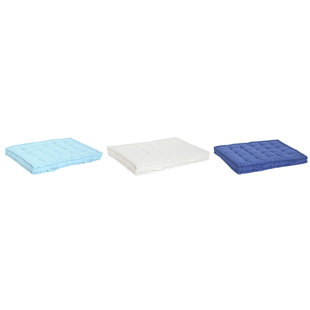 Cojín de suelo DKD Home Decor Azul Azul marino Greige 110 x 78 x 12 cm (3 Unidades)