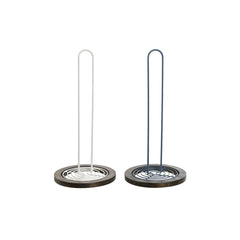 Portarrollos de Cocina DKD Home Decor Azul Blanco Metal Madera de caucho 15 x 15 x 31 cm (2 Unidades)