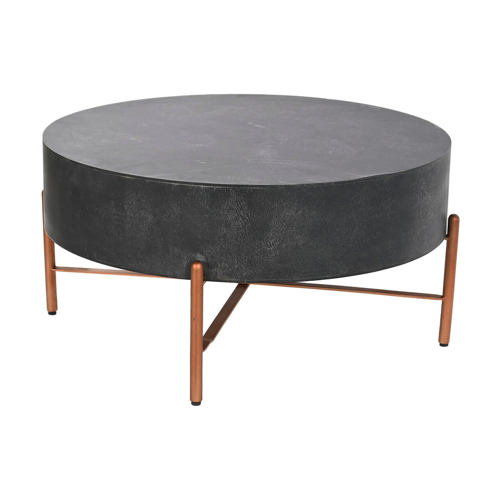 Tavolino da Caffè DKD Home Decor Metallo Alluminio 90 x 90 x 45 cm Legno di mango