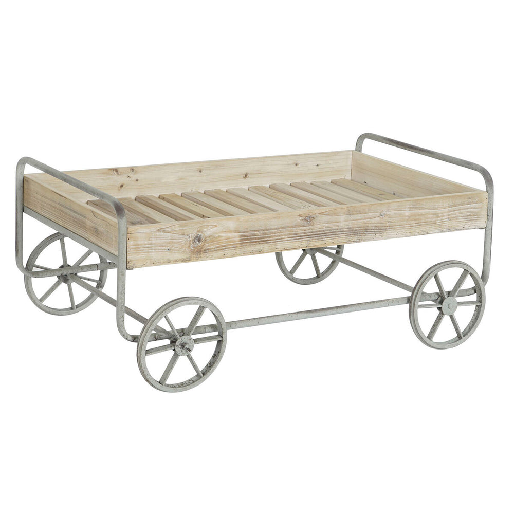 Tavolo aggiuntivo DKD Home Decor Grigio Naturale Metallo Abete Legno di abete 110 x 67 x 46 cm