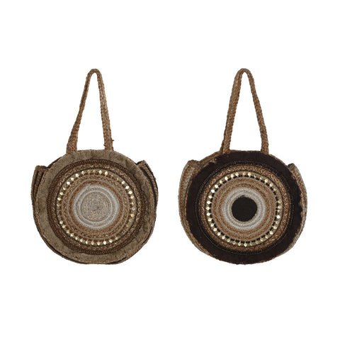 Borsa Donna DKD Home Decor Marrone Crema 36 x 11 x 36 cm (2 Unità)