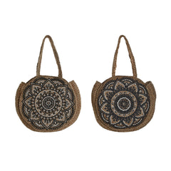 Borsa Donna DKD Home Decor Azzurro Nero Naturale 36 x 12 x 36 cm (2 Unità)