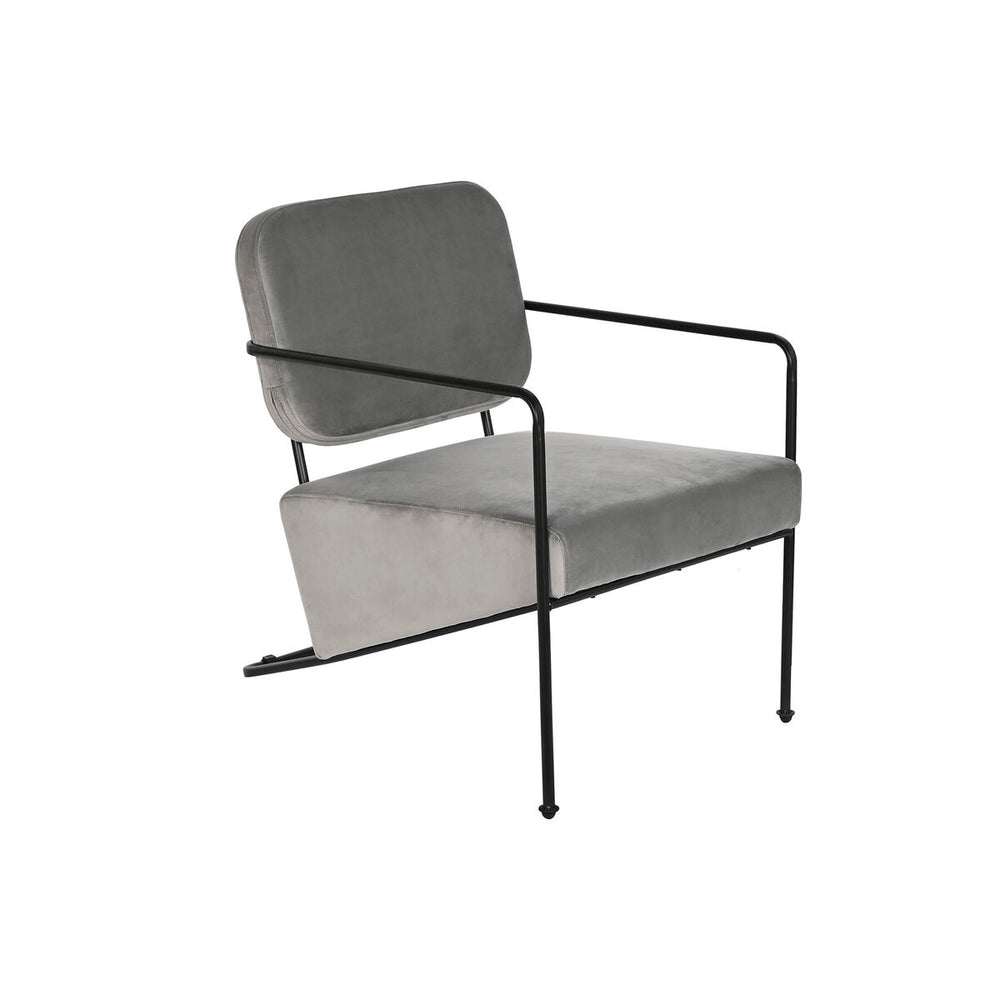 Poltrona DKD Home Decor Grigio Metallo 62 x 76 x 76 cm 55 x 71 x 72 cm