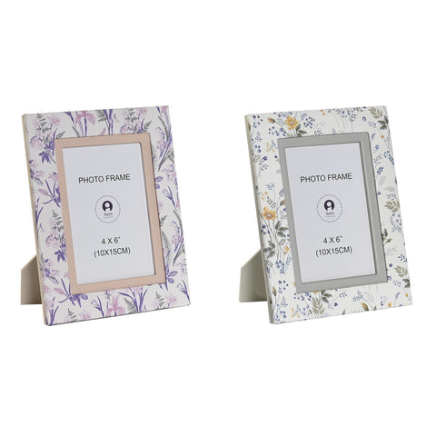 Borsa Donna DKD Home Decor Bianco Grigio Lilla Rosa chiaro 16,5 x 2 x 21,5 cm (2 Unità)