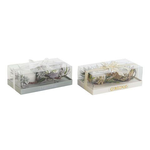 Candle Set DKD Home Decor Golden Silver Christmas 10 x 10 x 7 cm (2 Units)