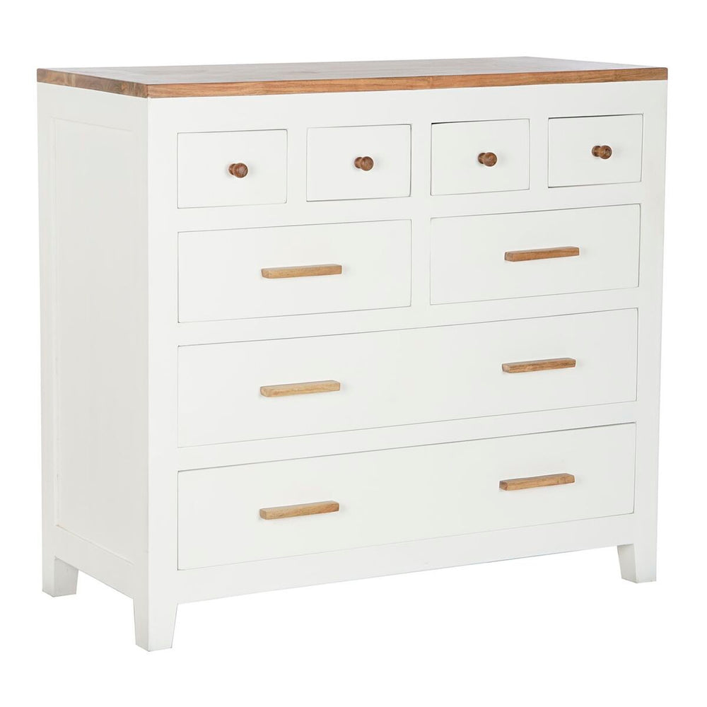 Cómoda DKD Home Decor Blanco Marrón Acacia Madera de mango Urbano 110 x 45 x 100 cm