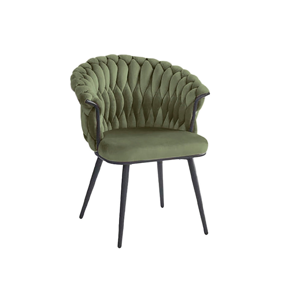 Sedia DKD Home Decor Nero Verde Poliestere Velluto Metallo 66 x 60 x 84 cm