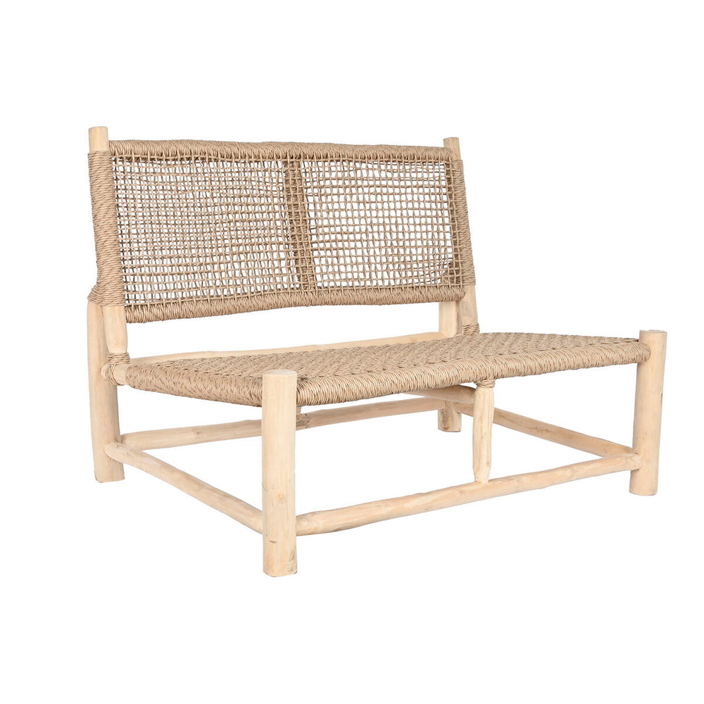 Garden sofa DKD Home Decor White Natural Teak 120 x 81 x 84 cm