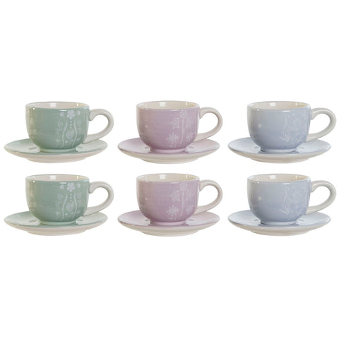 Set da Caffè DKD Home Decor Azzurro Bianco Verde Lilla Metallo Dolomite 180 ml