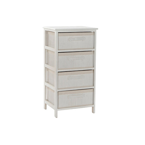 Cassettiera DKD Home Decor Bianco Bambù Legno di paulownia 42 x 32 x 81 cm