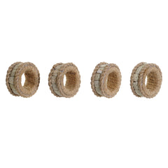 Anello portatovagliolo DKD Home Decor Naturale Juta Resina Alluminio 6 x 3 x 6 cm 4 Pezzi
