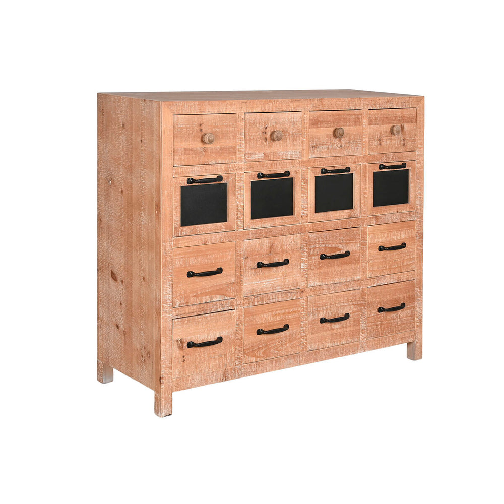 Cassettiera Home ESPRIT Nero Naturale Metallo Abete Cottage 110 x 40 x 92,5 cm