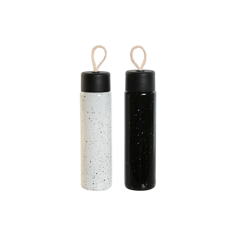 Bottiglia Térmica Home ESPRIT Bianco Nero 350 ml (2 Unità)