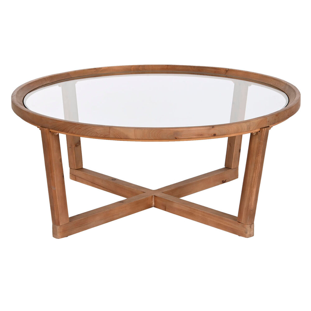 Mesa de Centro Home ESPRIT Cristal Abeto 100 x 100 x 43 cm