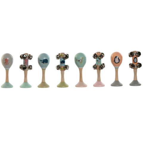Giocattolo Musicale Home ESPRIT Legno 11,5 x 2 x 15,5 cm Maracas (4 Unità)
