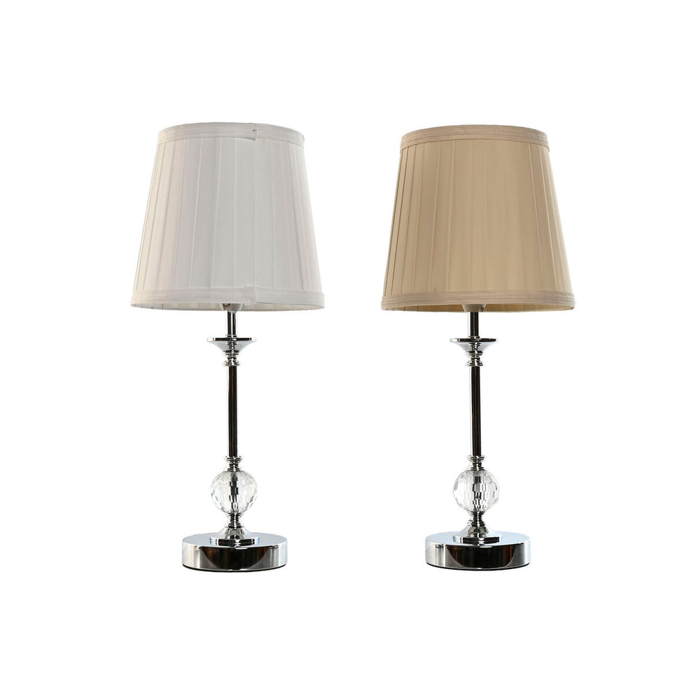 Lámpara de mesa Home ESPRIT Blanco Beige Metal 25 W 220 V 20 x 20 x 46 cm (2 Unidades)