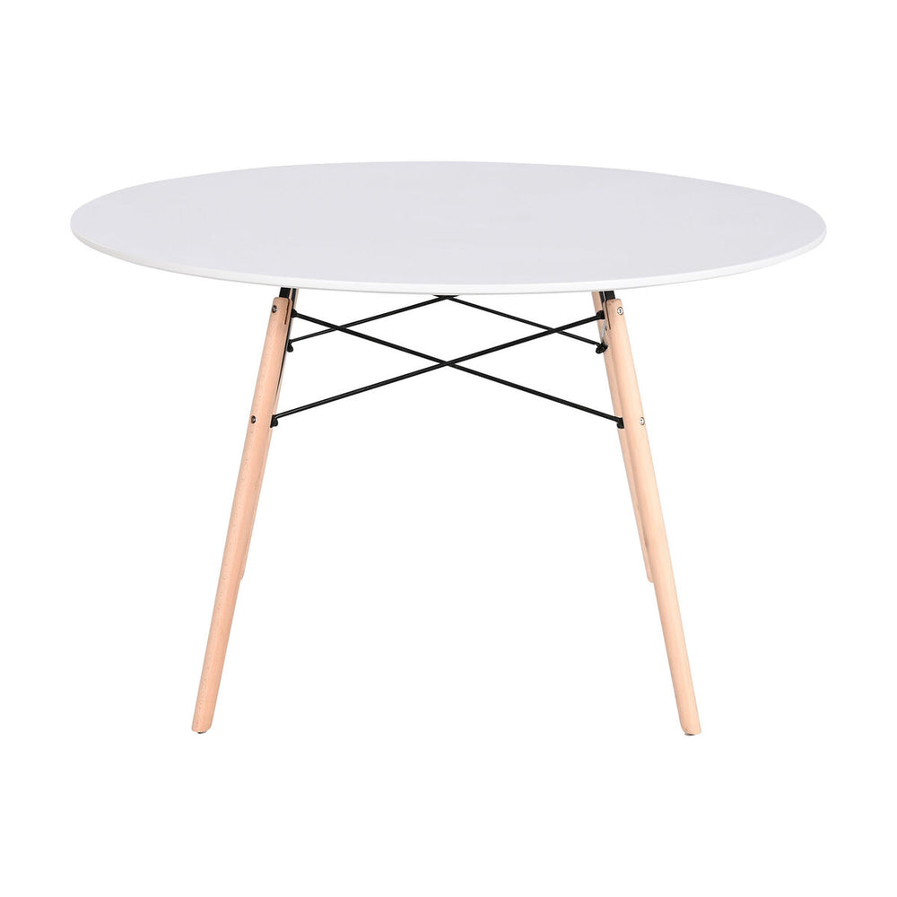 Tavolo da Pranzo Home ESPRIT Bianco Nero Naturale Betulla Legno MDF 120 x 120 x 74 cm