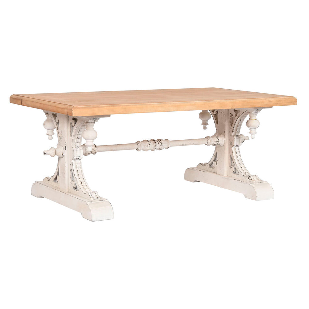 Tavolino da Caffè Home ESPRIT Bianco Naturale Legno di abete Legno MDF 110 x 65 x 46 cm