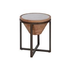 Tavolo aggiuntivo Home ESPRIT Nero Naturale Cristallo Abete 46 x 46 x 55,5 cm