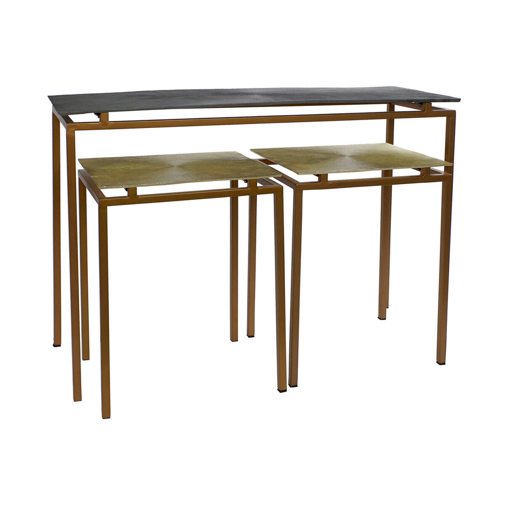 Console Home ESPRIT Grigio Metallo Alluminio 109,5 x 37,5 x 80 cm (3 Pezzi)