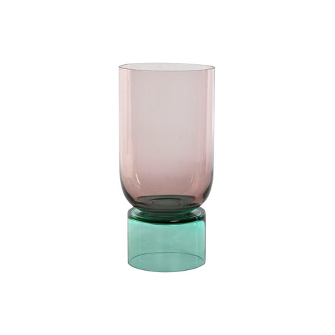 Jarrón Home ESPRIT Bicolor Cristal 15 x 15 x 32 cm