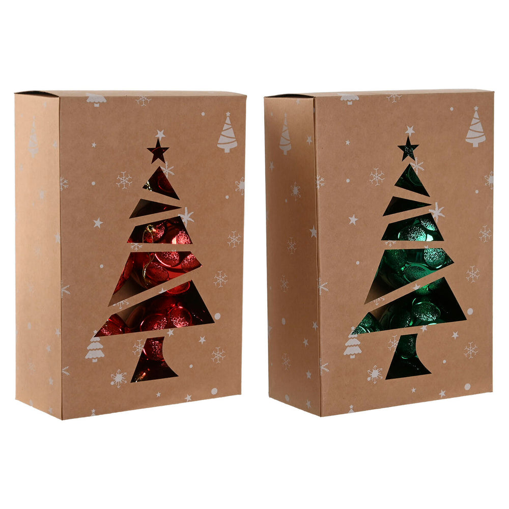 Palle di Natale Home ESPRIT Rosso Verde PVC 20 x 10 x 30 cm (2 Unità)
