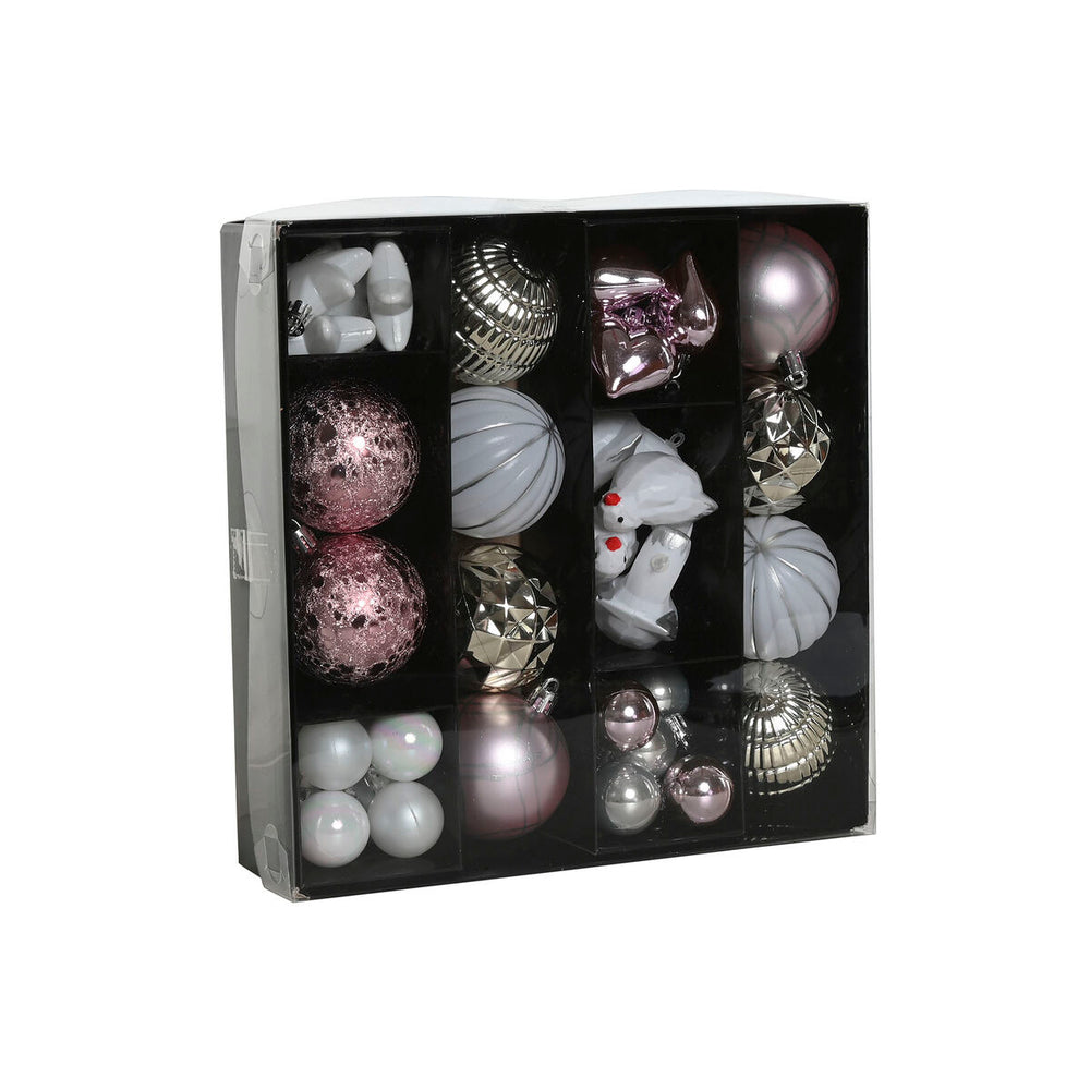 Palle di Natale Home ESPRIT Rosa PVC 25 x 6 x 25 cm