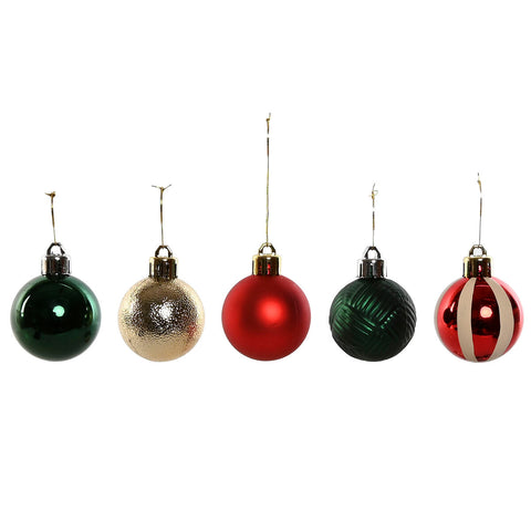 Palle di Natale Home ESPRIT Rosso Verde Polietilene 27 x 4 x 26 cm (20 Pezzi)