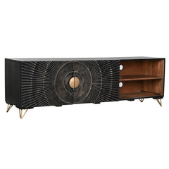 Mueble de TV Home ESPRIT Negro Metal Madera de mango 160 x 40 x 50 cm