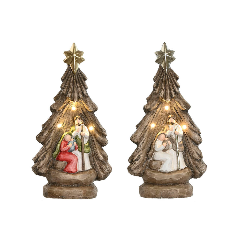 Belén de Navidad Home ESPRIT Verde Gris Magnesio 23 x 13,5 x 45 cm (2 Unidades)