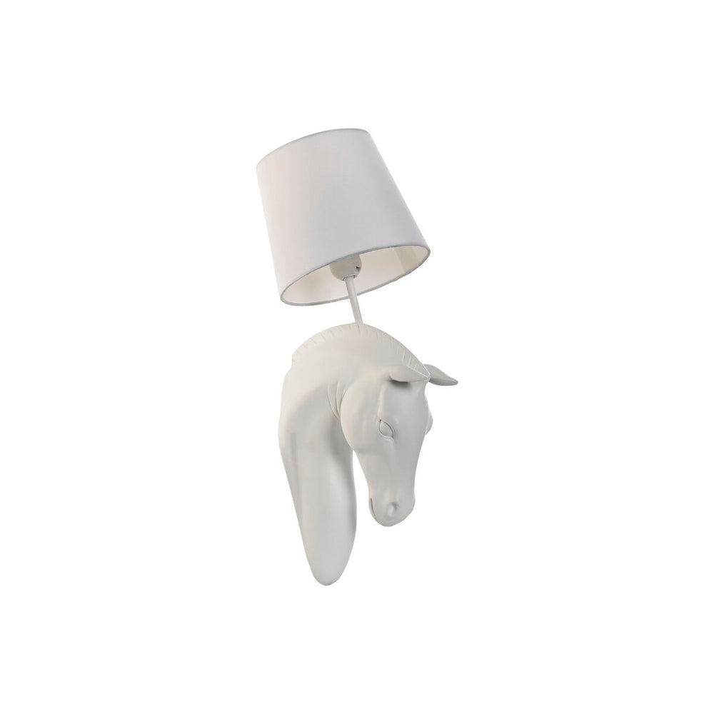 Lampada da Parete Home ESPRIT Bianco 50 W Moderno Cavallo Finitura invecchiata 220 V 18 x 21,5 x 50,5 cm