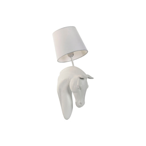 Lampada da Parete Home ESPRIT Bianco 50 W Moderno Cavallo Finitura invecchiata 220 V 18 x 21,5 x 50,5 cm