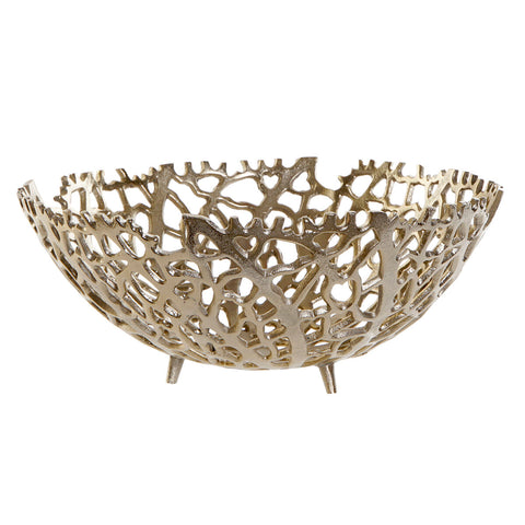Centrotavola Home ESPRIT Dorato Alluminio Moderno Corallo 34 X 34 X 12 cm